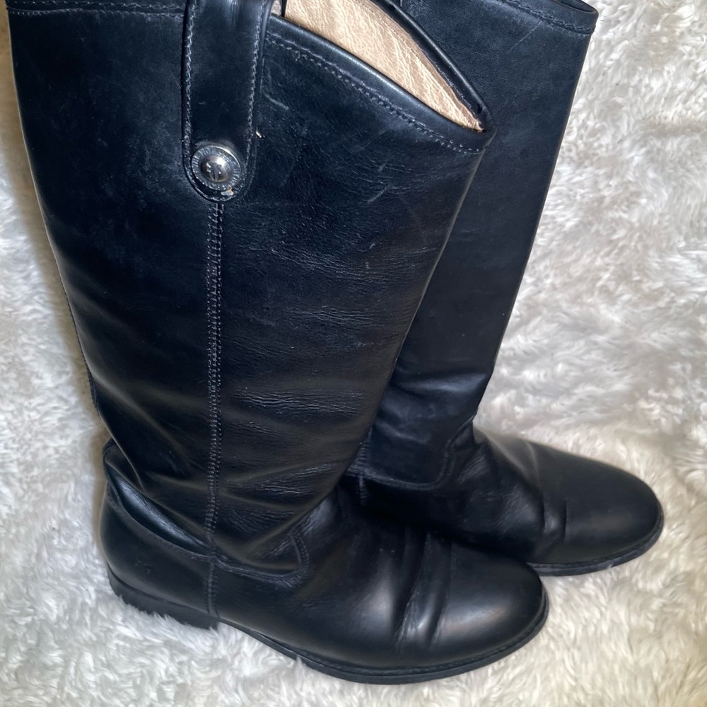 Frye Melissa Black leather riding Boots boots size 8.5
